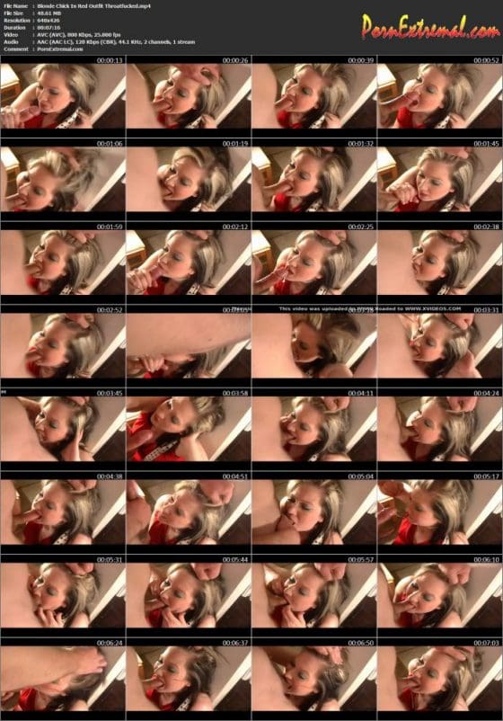 Blonde Chick In Red Outfit Throatfucked