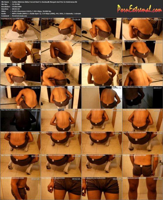 Indian Mistress Disha Forced Ravi To Duckwalk Murgah And Pee In Underwear