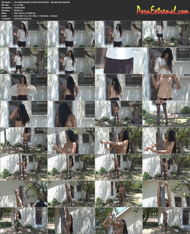 EX-GIRLFRIEND STRIPS OUTDOORS - MEGAN SALINAS