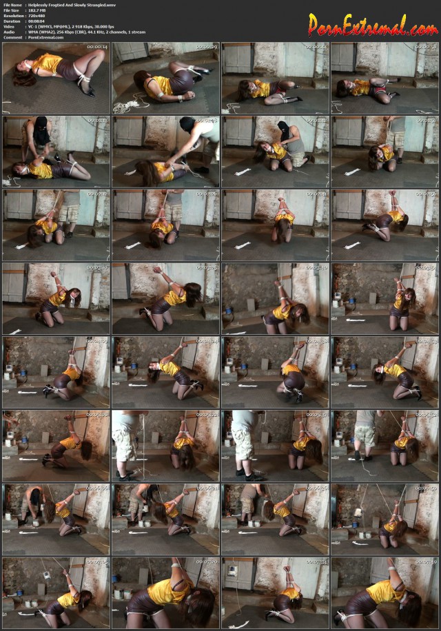 Helplessly Frogtied And Slowly Strangled